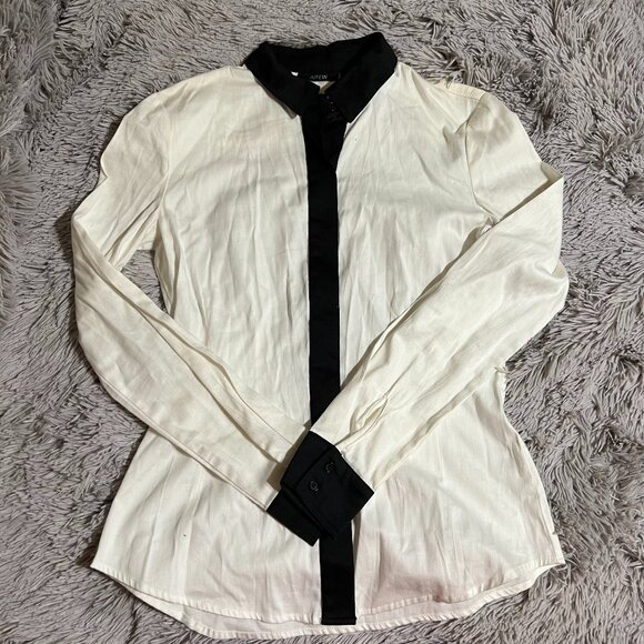 XS black and white button up blouse - Picture 1 of 3